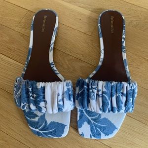 Reformation Marcella Ruched Flat Slide